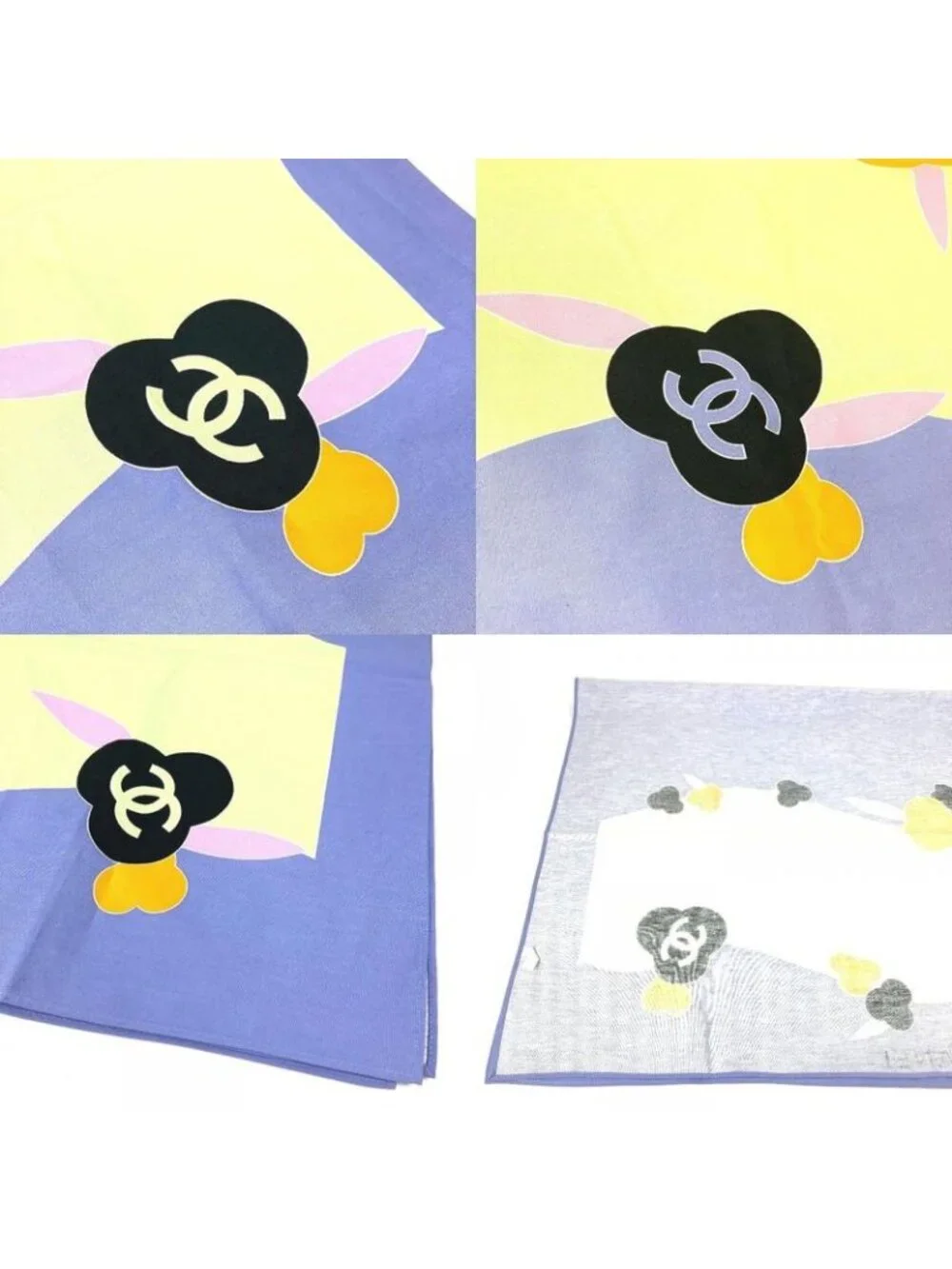 Chanel Towel Interior CC Coco Mark Logo Cotton Purple